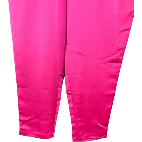 Jason Wu Pink Satin Ankle Pants L Elastic Waist Pockets NWOT Stretch Business - Picture 5 of 9